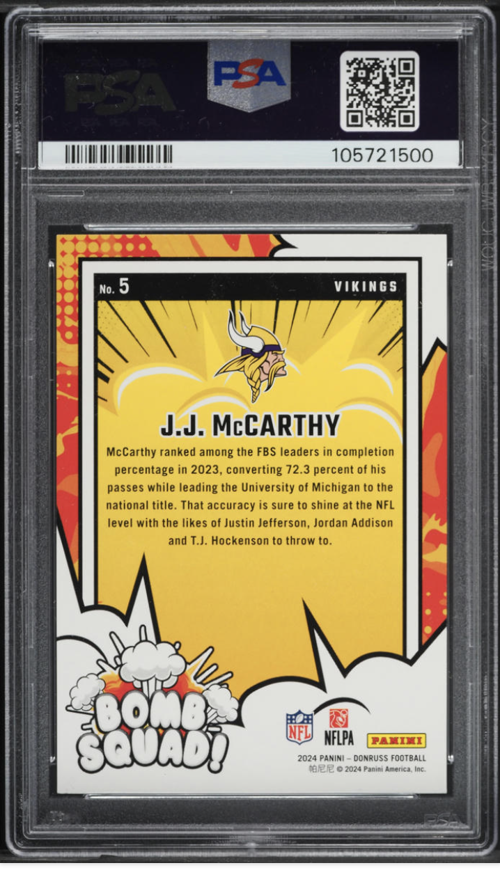 JJ McCarthy — back